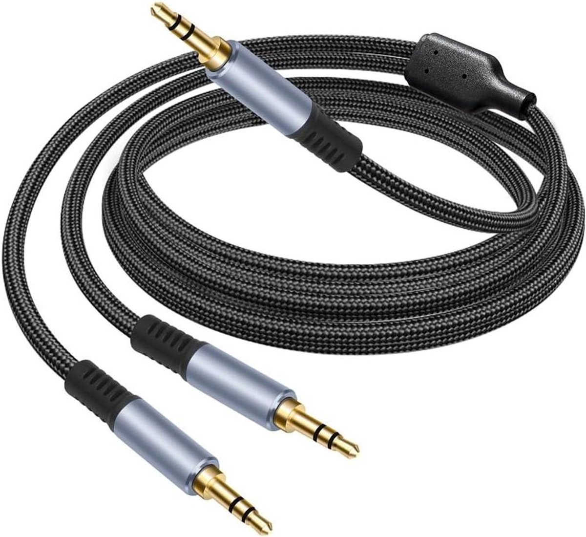 Audio Splitter Kabel - Hoofdtelefoon Adapter - Muziek Delen - Y-Splitter Ontwerp - 20 cm - Zwart