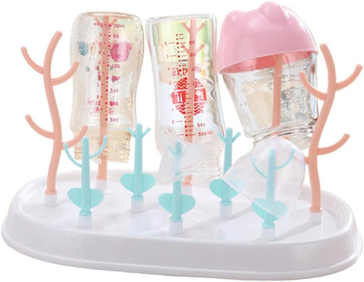Babyfles Droogrek - Flessenhouder Organizer - Flessen Hygiënisch Drogen - Met Afneembare Tray - Maat M - Zoals Getoond