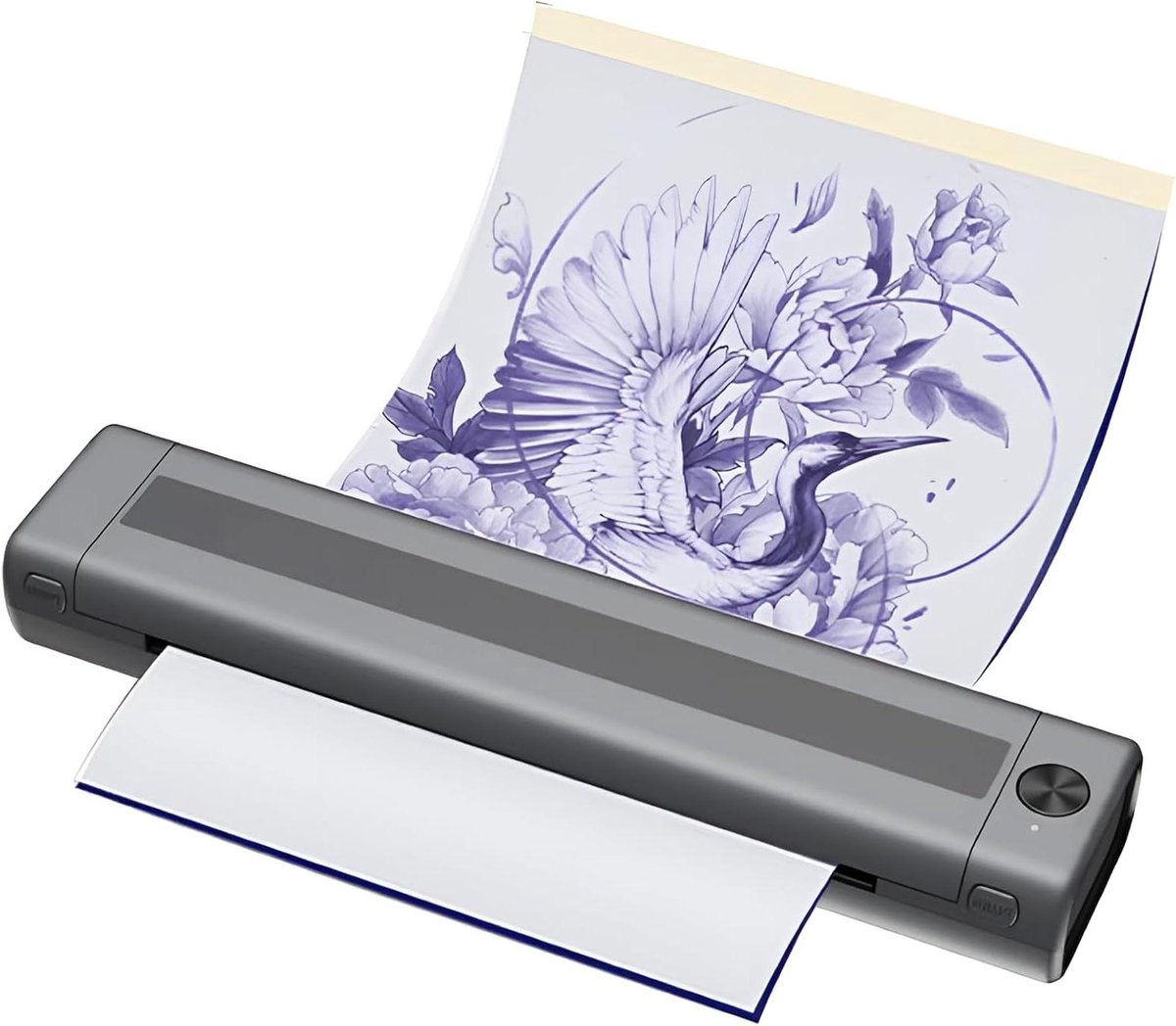Tattoo Stencil Printer - Draagbare Printer - Ontwerpen Printen - Inktloze Thermische Technologie - 1200 mAh Batterij - Zwart