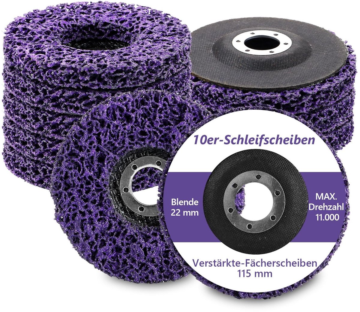 Innovra - Dailygoods - Set van 10 CSD Slijpschijven voor Reiniging en Polijsten 115mm