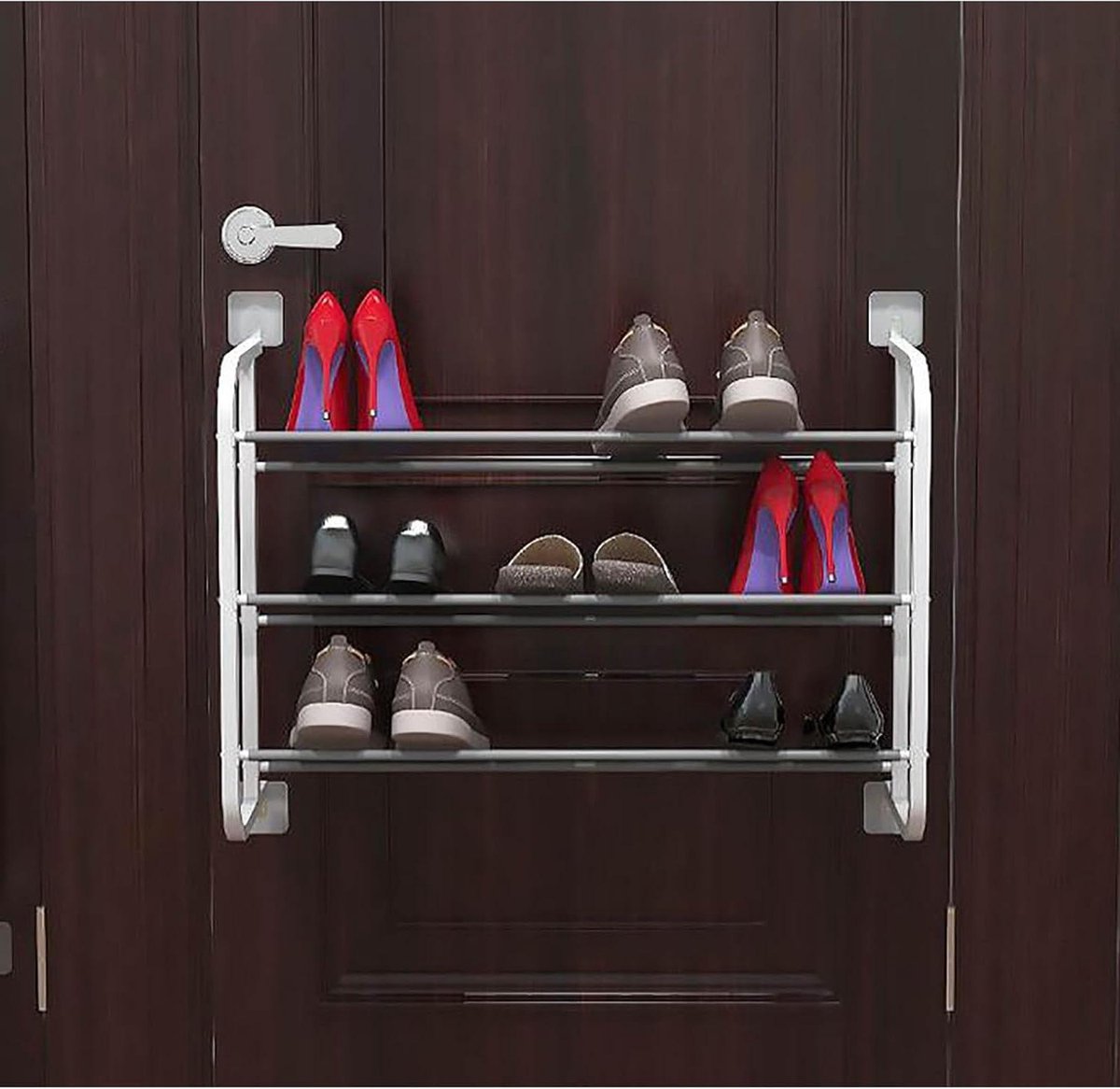 Metalen Schoenenrek - Schoenenopberger - Schoenen Opbergen - Ruimtebesparend Ontwerp - 64 cm Breed - Zwart
