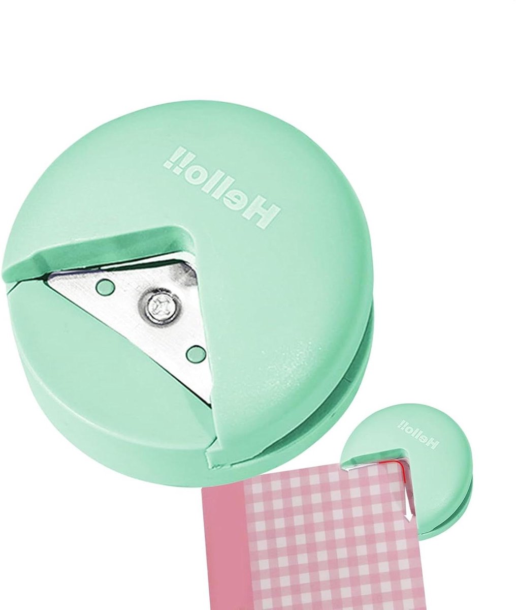 Papier Hoek Afronder - Hoekpons Gereedschap - Kaarten Knutselen - Precisie Multifunctioneel - 4 mm Radius - Groen