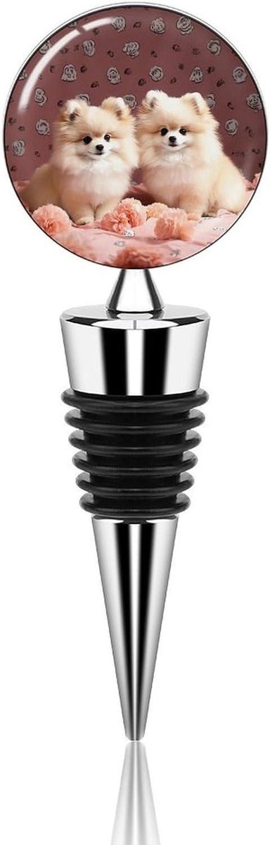Wijnfles Stopper - Decoratieve Kurk - Wijn Bewaren - Uniek Patroonontwerp - 4 Inch Lang - Wit