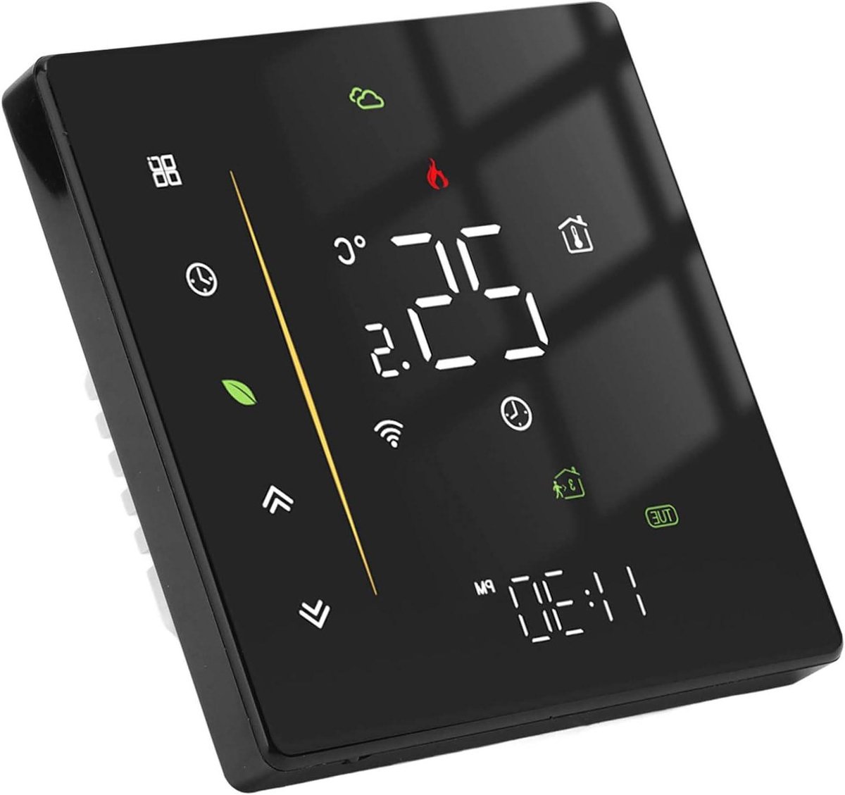Slimme WiFi Thermostaat - Programmeerbaar Regelapparaat - Energie Besparen - 7-daagse Programmering - 95-240VAC - Zwart