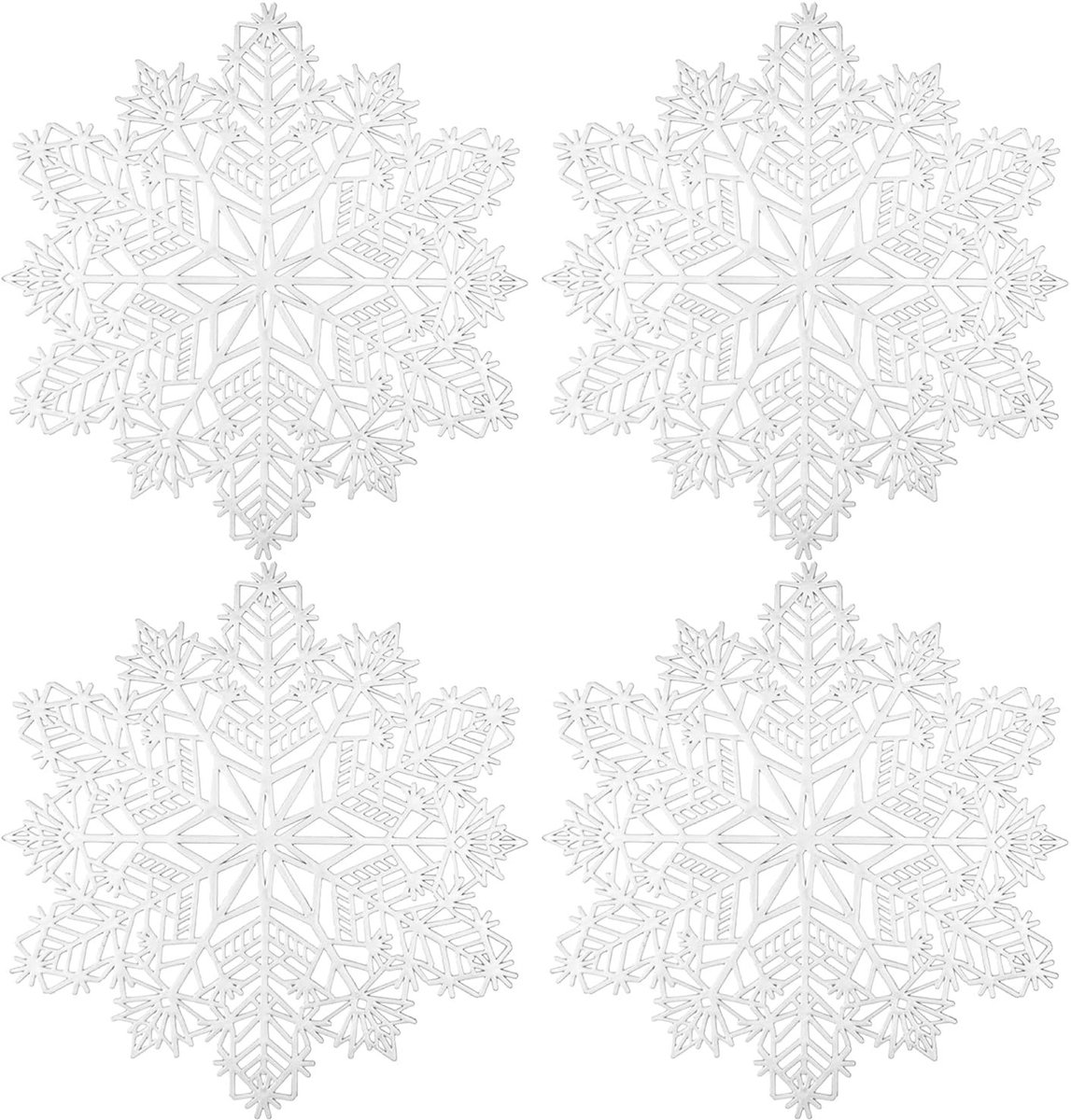 Dailygoods - Set van 4 Zilveren Ronde Placemat voor Tafeldecoratie