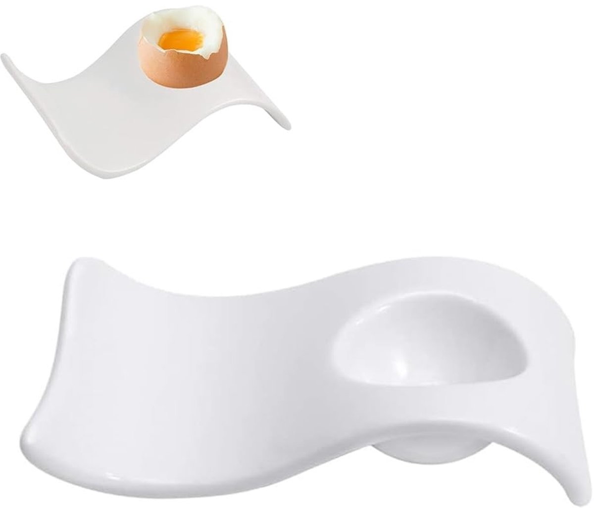 Dailygoods - Keramisch Eierdopje in Wit voor een Stijlvol Ontbijt