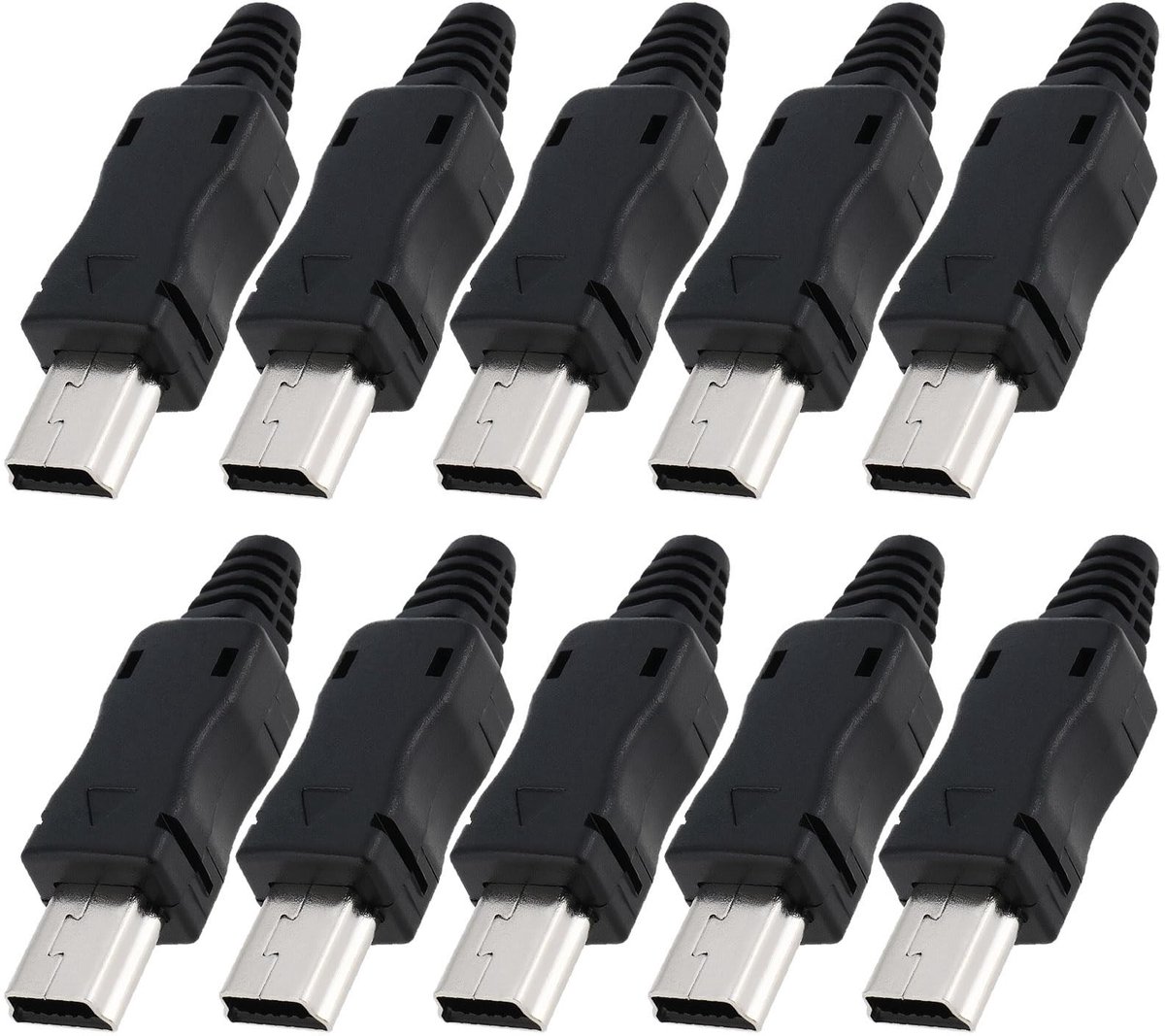 Dailygoods - Mini-USB-stekker - Solderen - Perfect voor doe-het-zelvers - Zwart - Datakabels - Geschikt voor elektronische projecten