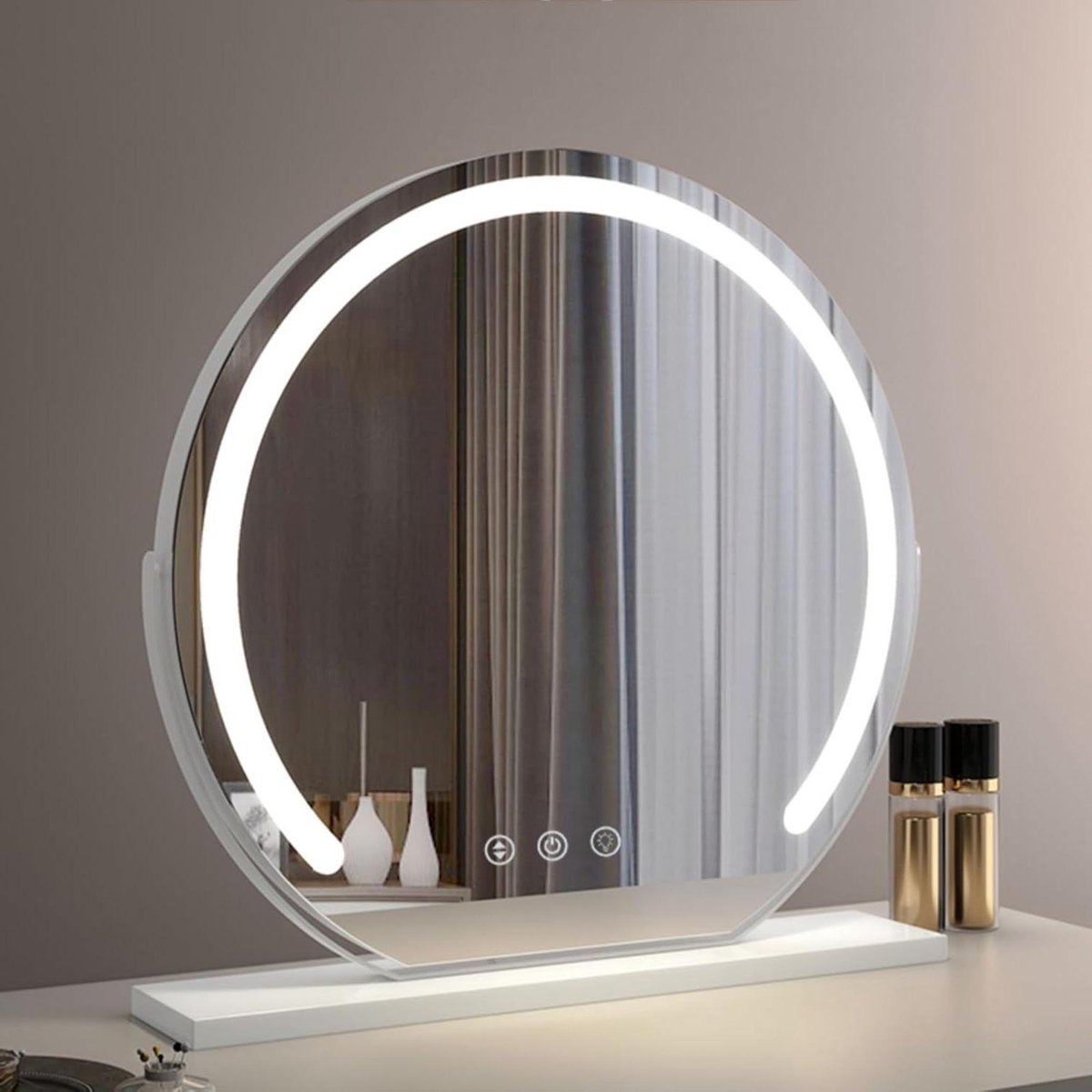 Kapspiegel met licht - Verlichte spiegel - Make-up aanbrengen - Smart touch screen - 50 cm - Wit