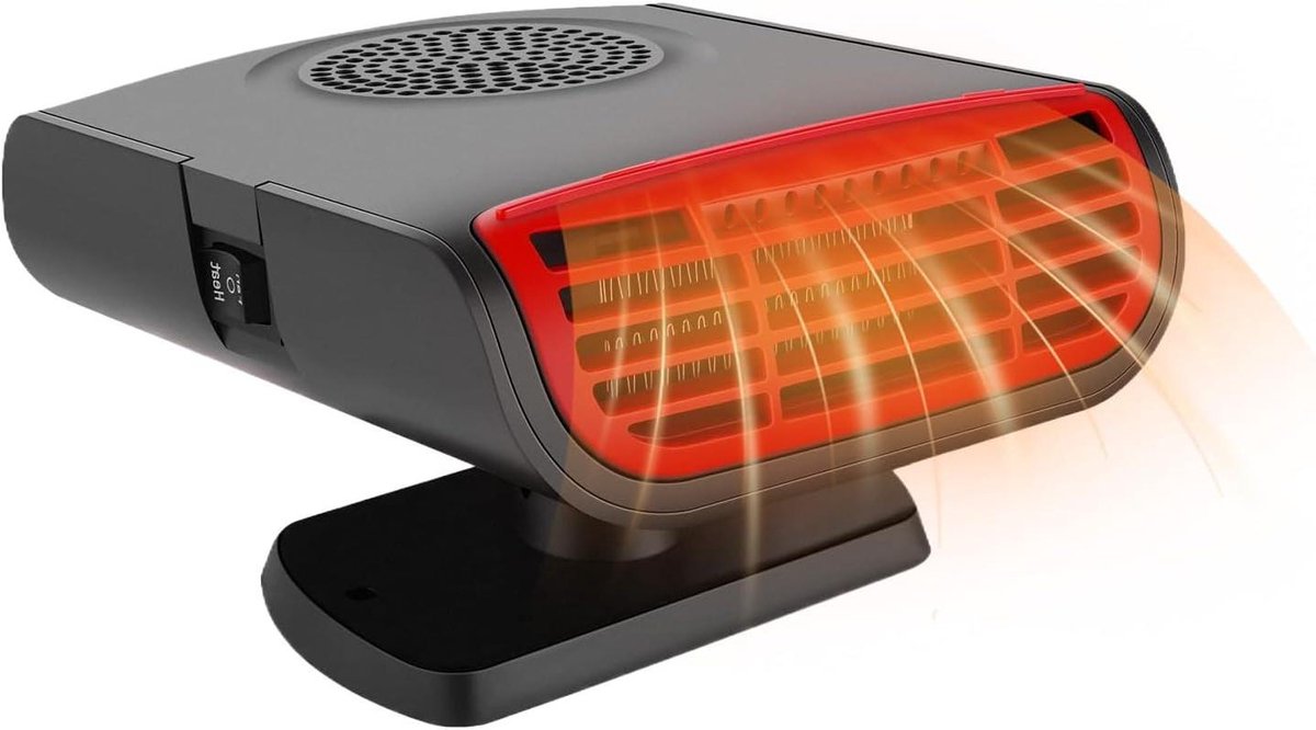 Draagbare Autoverwarming - Auto Kachel - Winterse Autoritten - Snelle Ontdooiing - 12 V - Zwart