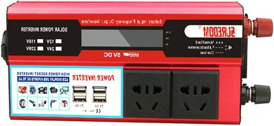 Stroom Omvormer - 12V naar 230V - Apparaten Aanjagen - Zuivere Sinus - 1000 Watt - Zilver