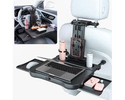 Auto Achterbank Tafel - Dienblad Bureau - Reizen en Werken - Opvouwbaar en Stabiel - Verstelbaar - Zwart