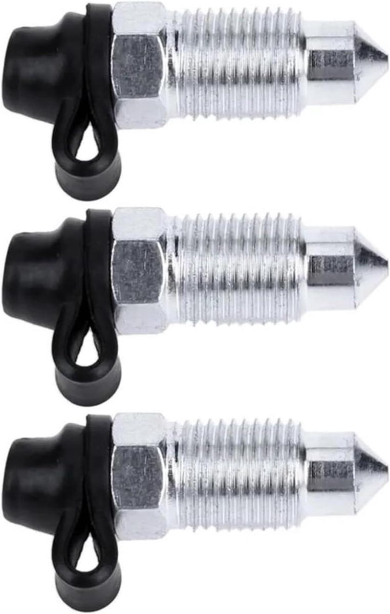 Rempomp Nippel Set - Ontluchtingsnippel Uitlaat - Motoronderhoud Uitvoeren - Precisie Schroefdraad - 3 Stuks 10MM - Metaal