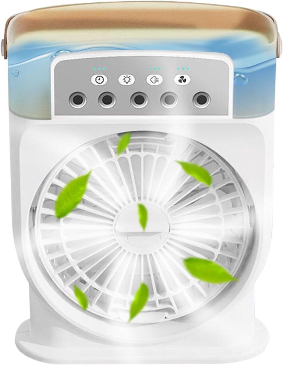 Mist Ventilator - Vernevelaar Koeler - Buiten Verkoelen - Compact Reisontwerp - 600ml Reservoir - Wit