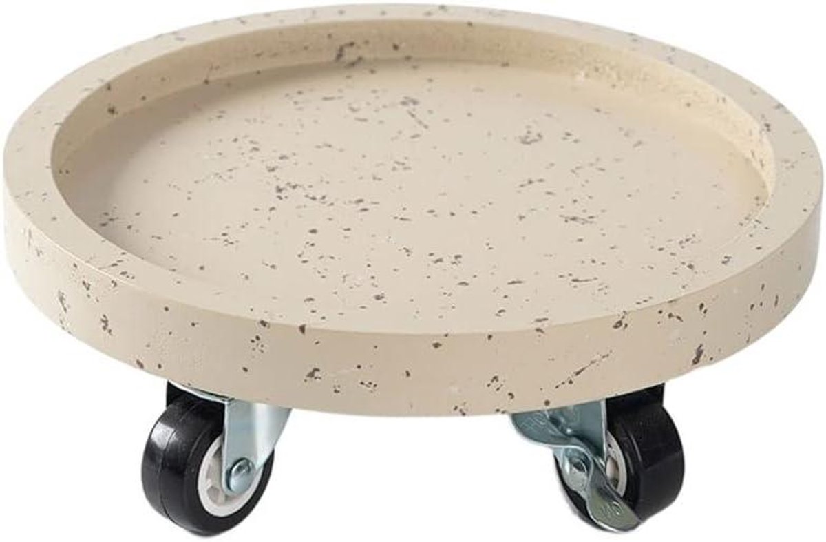 Plantenwagen Met Wielen - Bloempot Onderzetter - Planten Verplaatsen - 360 Graden Draaibaar - 40 Cm Diameter - Zwart