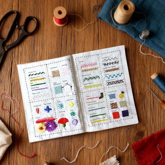 Borduursteken Boek - Handwerk Gids - Hobby Leren - Stap-voor-stap Instructies - 20 x 12.5 x 5 cm - Niet gespecificeerd — afbeelding 4