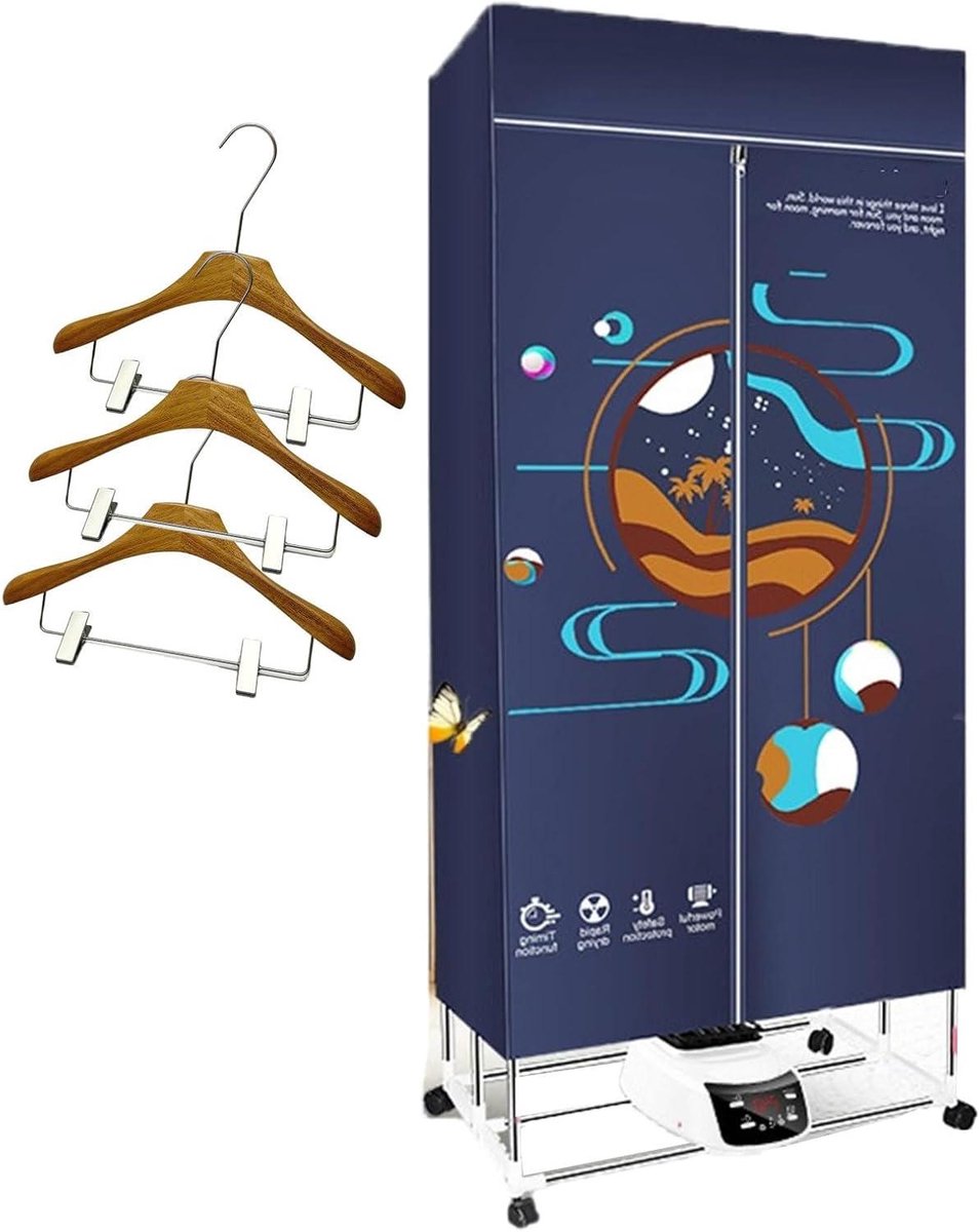 Draagbare Wasdroger Opvouwbare Droger Kleding Drogen Grote Capaciteit 30KG Draaglast Blauw