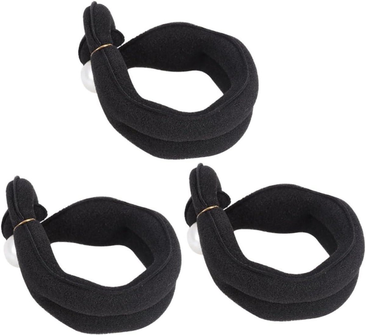 Haar Bun Maker - Knotjes Maken - Elegante Kapsels - Lichtgewicht Spons - 3 Stuks - Zwart