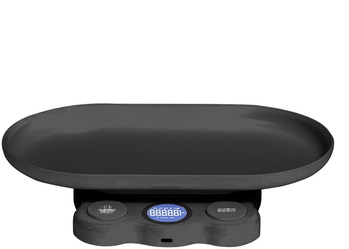 Digitale Huisdier Weegschaal - Compacte Precisie Weegschaal - Gezondheid Monitoren - Antislip Stabiliteit - 15 kg Capaciteit - Zwart