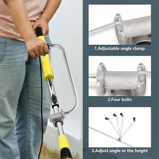 Trimmer Handvat Verlengstuk - Grasmaaier Accessoire - Rechtop Werken - Universele Pasvorm - 38 cm Lengte - Zilver — afbeelding 3