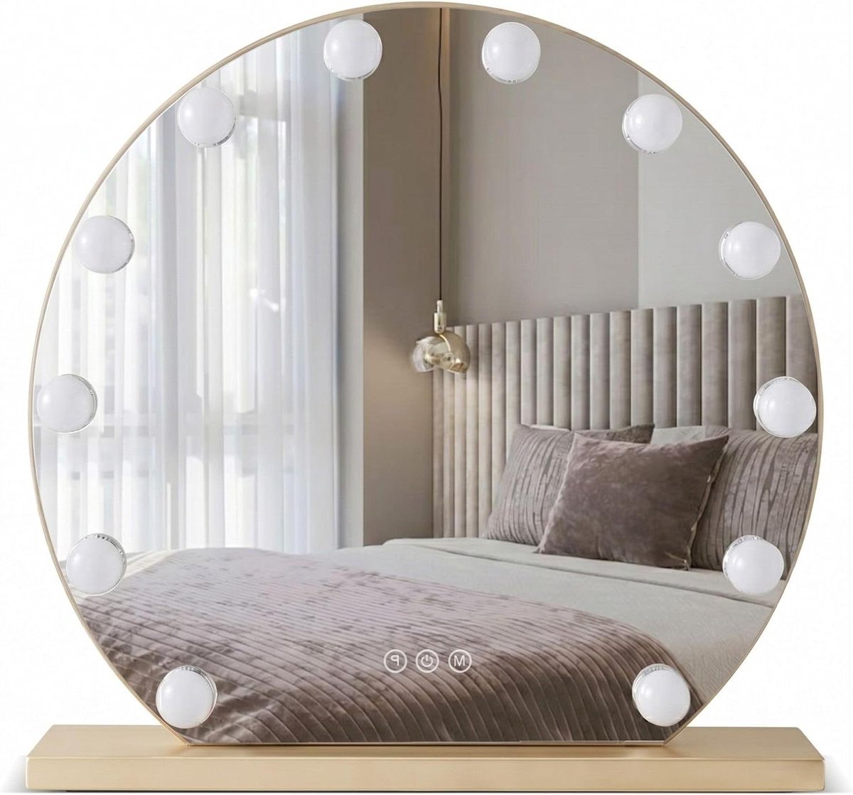 Hollywood Spiegel - LED Verlichting - Make-up Aanbrengen - Instelbare Kleur - 50 cm - Goud