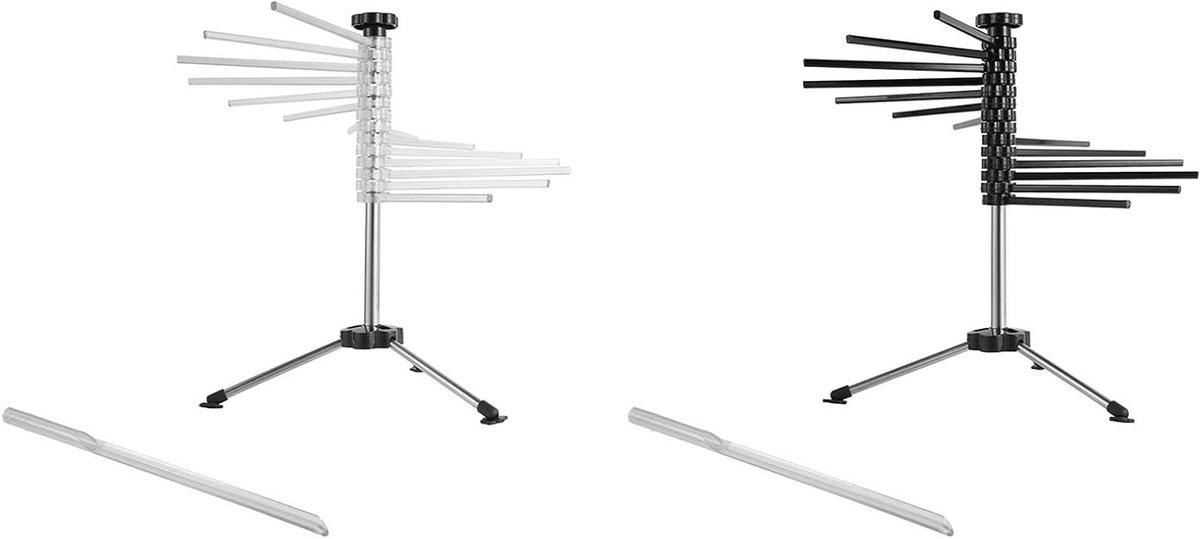 Pastadroger - Opvouwbaar rek - Verse pasta maken - Compact en inklapbaar - 10 armen - Zwart