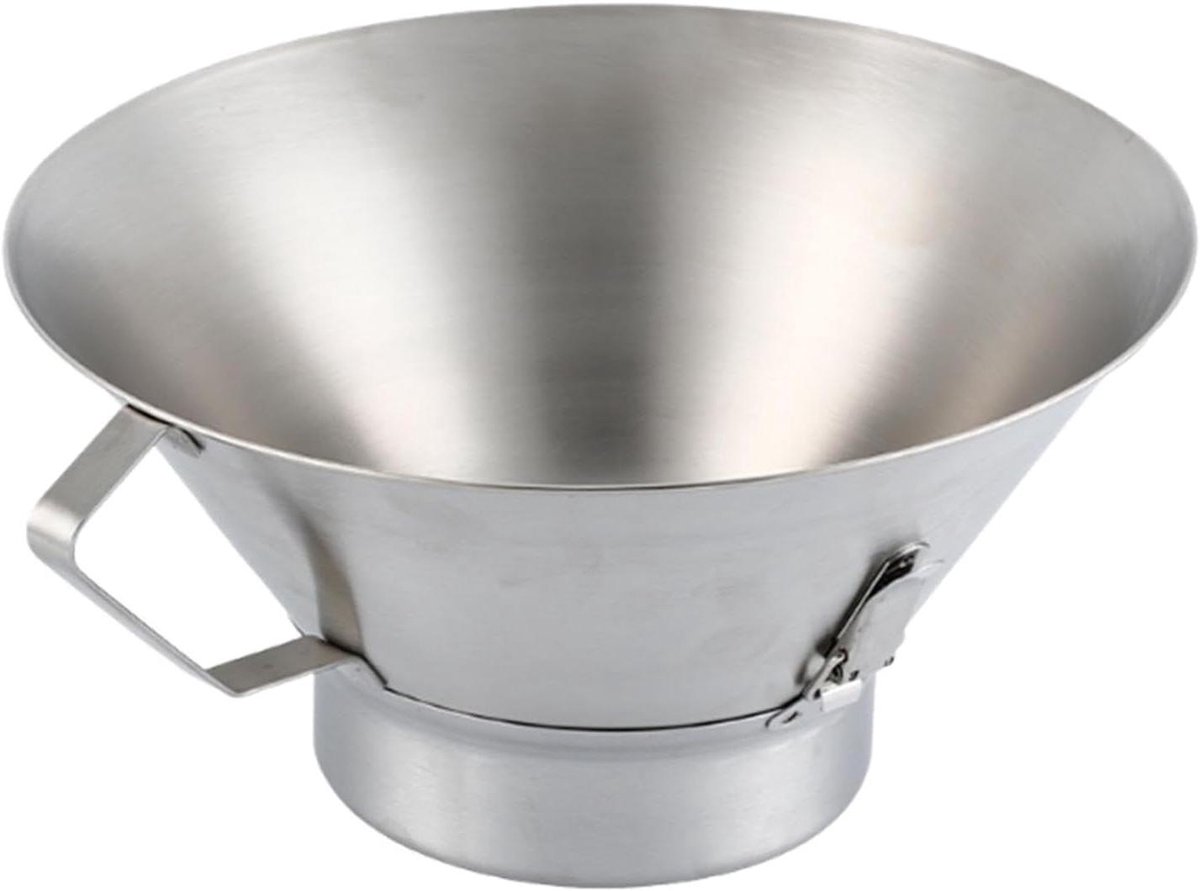 Oliefilter Container - Vetzeef Keuken - Frituren en Afgieten - Roestvrij Staal - 33x29x16 cm - Zilver