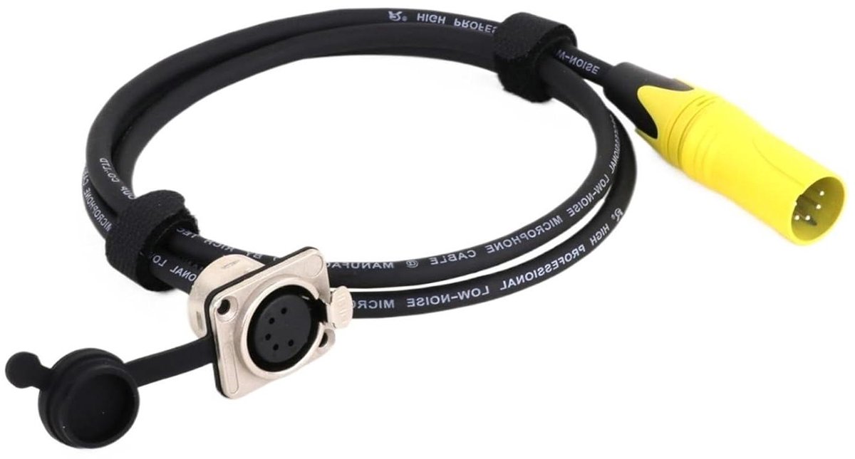 XLR Paneelconnector - Microfoon Kabel - Audio Aansluiten - 5-polige D-type - 02 meter - Geel