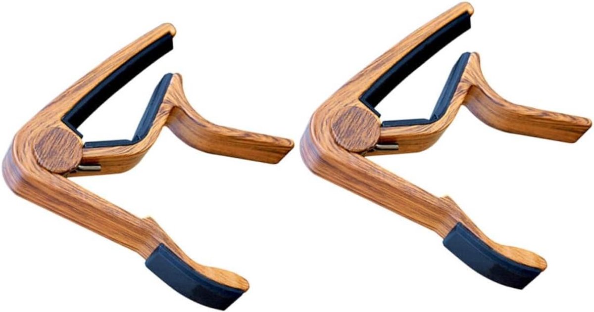 Gitaar Capo - Ukelele Capo - Muziek Maken - Palissander Afwerking - 2 Stuks - Bruin