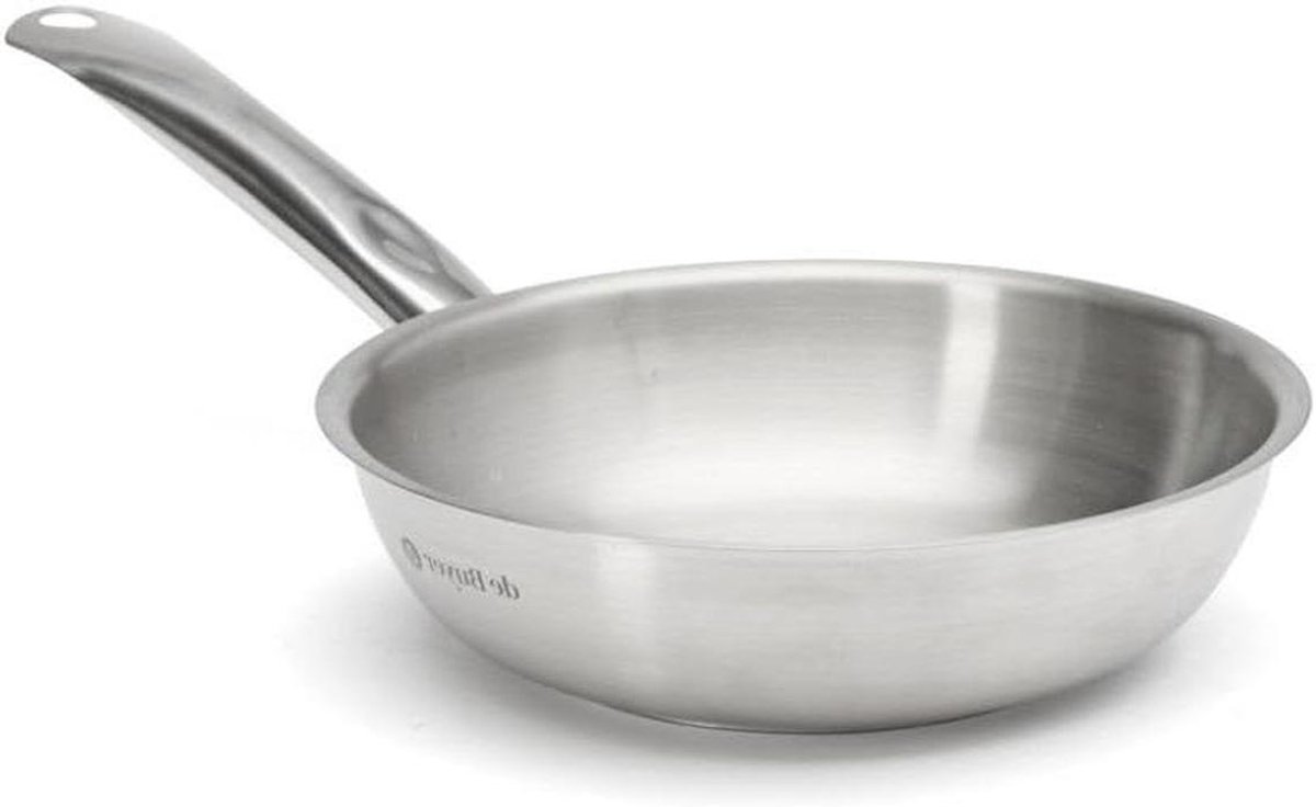 Roestvrijstalen Koekenpan - Koekenpan Koekenpan - Koken op Inductie - Ovenbestendig Ontwerp - 20 cm Diameter - Zilverkleurig