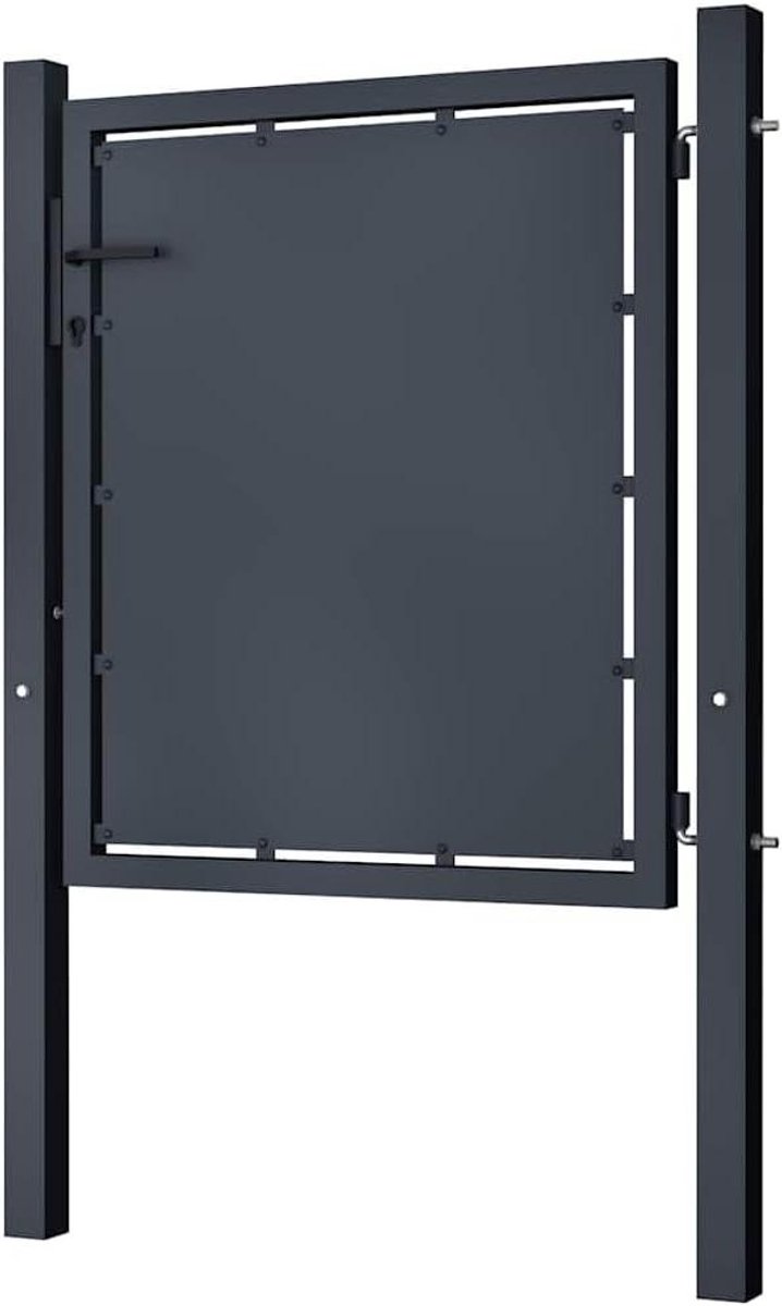 Stalen hekpoort - Tuinpoort metaal - Tuin afsluiten - Compleet met slot - 100 x 75 cm - An