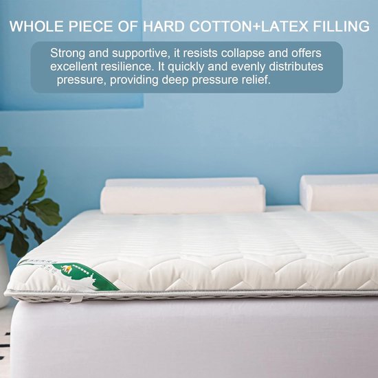 Japanse futonmatras - Vloerbed matras - Ruimtebesparend slapen - Ademend en opvouwbaar - 100 x 200 cm - Grijs — afbeelding 5
