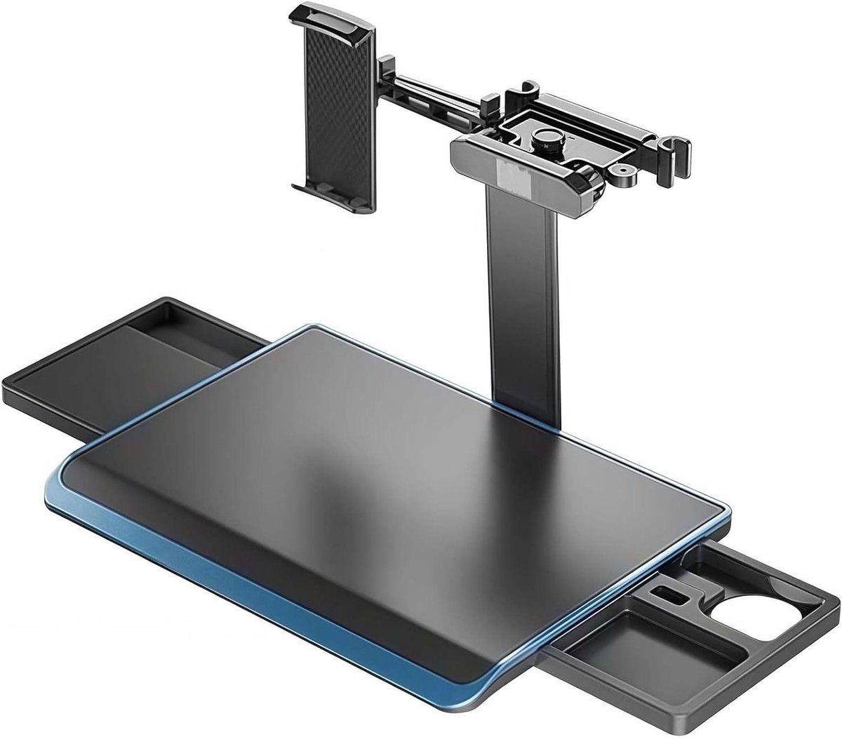 Multi-Functional Car Seat Tray Table, Portable Foldable Back Seat Laptop Desk, Aluminum Alloy Car Seat Table Travel Tray, Holds Food, Drinks, Laptops, Tablets, Books and More
