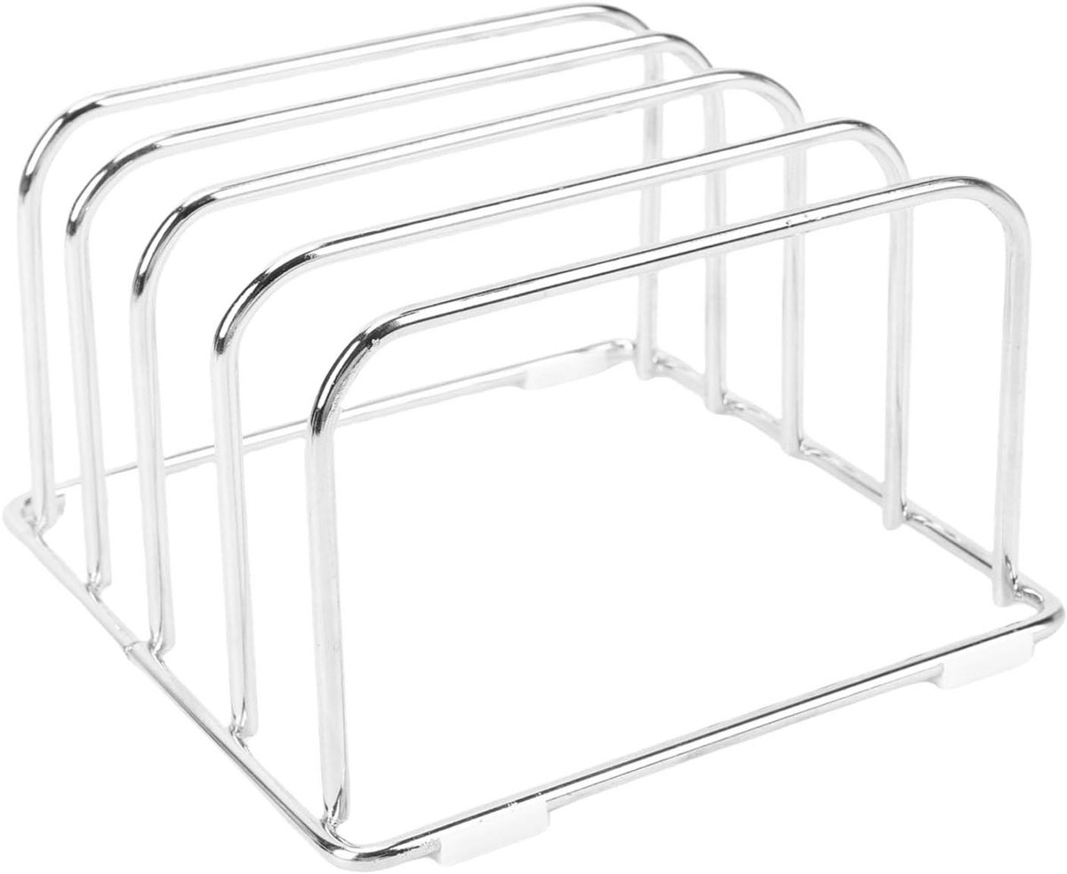 Snijplank Organizer - Keukenrek - Keuken Opbergen - Ruimtebesparend Ontwerp - 4 Sleuven - Zilver