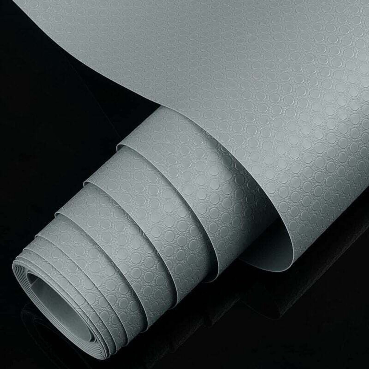 Lademat, grijs, antislip, antiaanbaklaag, doe-het-zelf koelkastmat, geschikt voor kasten en planken, EVA-plastic gootsteenmat, 0,45 x 1,5geschikt voorer.