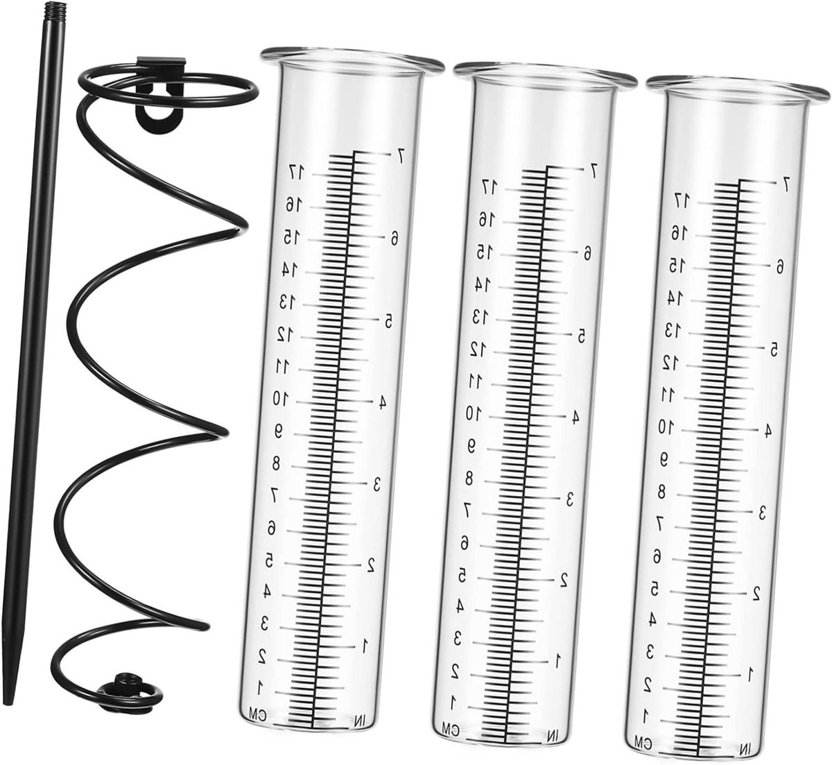 Regenmeter Buiten - Water Meter - Tuin Meten - Metalen Beugel - 20 Milliliters - Zoals Getoond