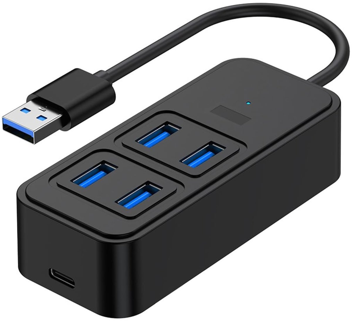 Cosensi - 4-poorts USB 3.0 Hub met DC 5W Voeding voor Laptop en Desktop