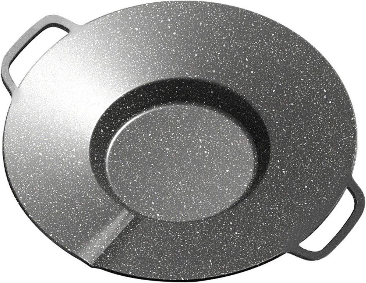 Grillplaat Ronde pan Buiten koken Antiaanbaklaag 42x37 cm Zwart
