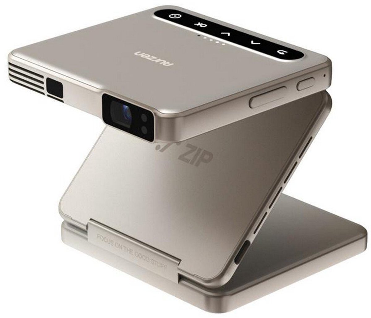 Aurzen - Zip - Mini Beamer - Pocket-Size - 720p - 100 ANSI Lumen - Auto Focus & Auto Keystone - 5.000 mAh Batterij - Draai- & Spiegelbaar - Ultradraagbare Projector - Goud