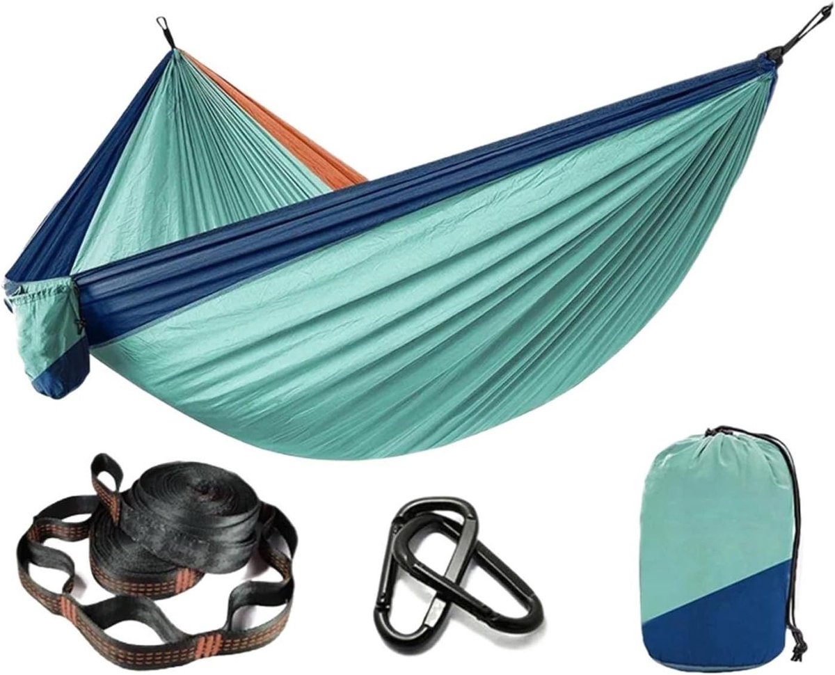 Camping Hangmat - Outdoor Relax - Ontspannen in Natuur - Ultra Lichtgewicht - Tot 200 kg - Blauw