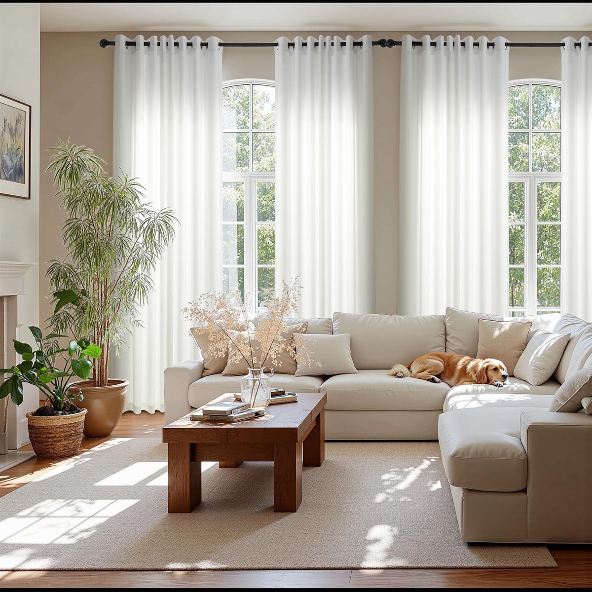 Cosensi - Dailygoods - Semi-doorzichtige Witte Gordijnen met Oogjes