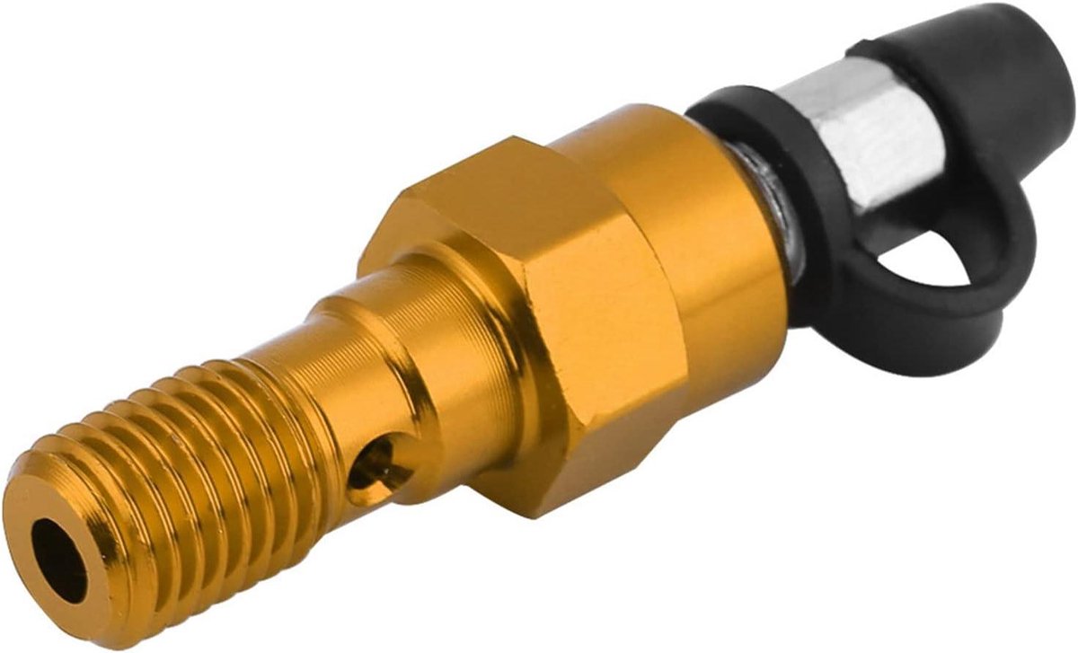 M10x1.0mm Motorfiets Rem Hoofdcilinder Caliper Ontluchtingsschroef Nippel Holle Schroef en Stofkap Standaard Goud