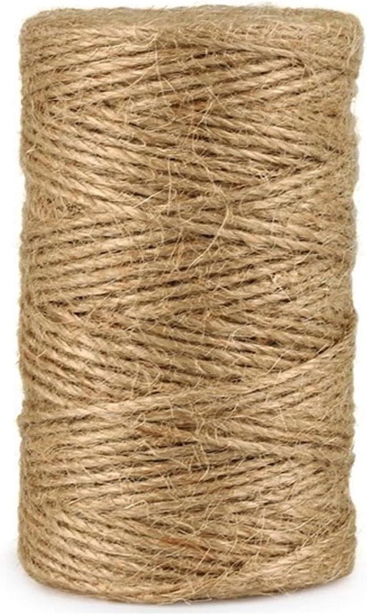 100 meter jute lint op rol - natuurlijk knutselkoord - decoratief koord voor huishouden en tuin - doe-het-zelf knutselen - Ø 3 mm