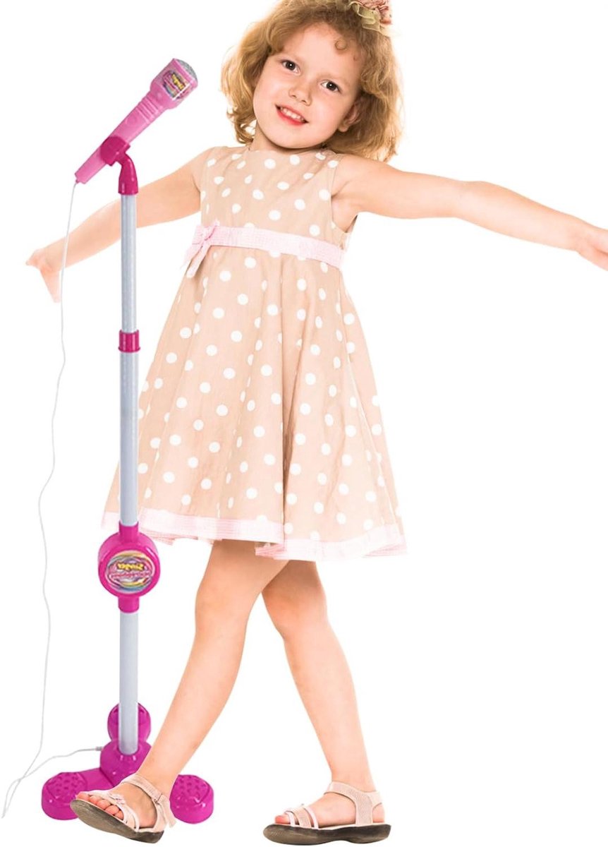 Karaoke Machine Kinderen - Speelgoed Microfoon - Zingen en Optreden - Verstelbare Standaard - 80-110cm Hoogte - Gekleurd