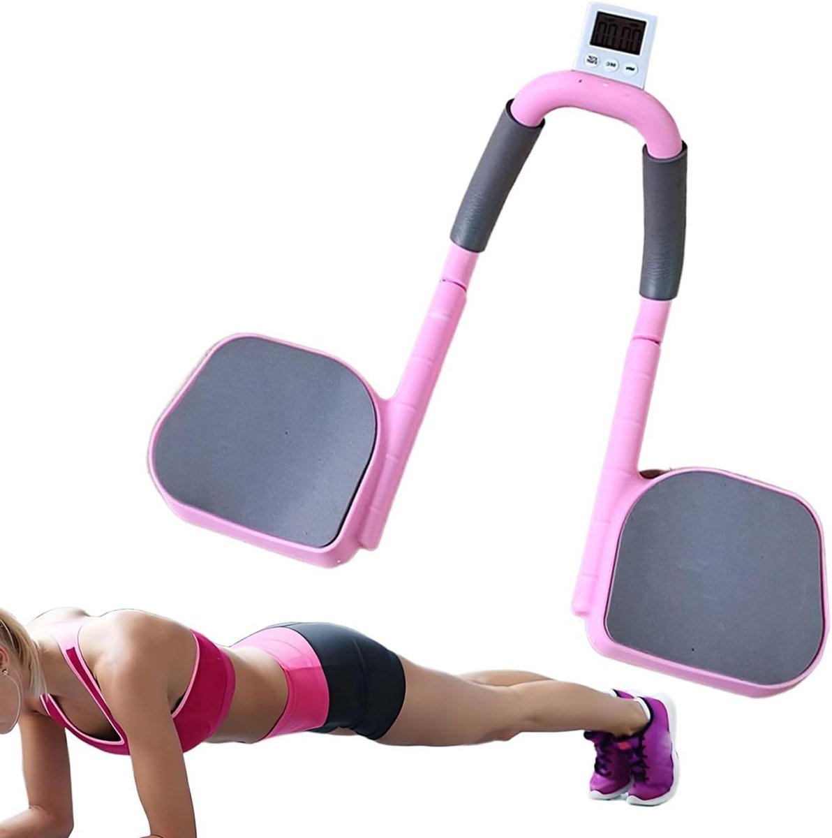 Buikspier Trainer - Kernspier Apparaat - Thuis Fitness - Met Ingebouwde Timer - 28x20x10 cm - Roze