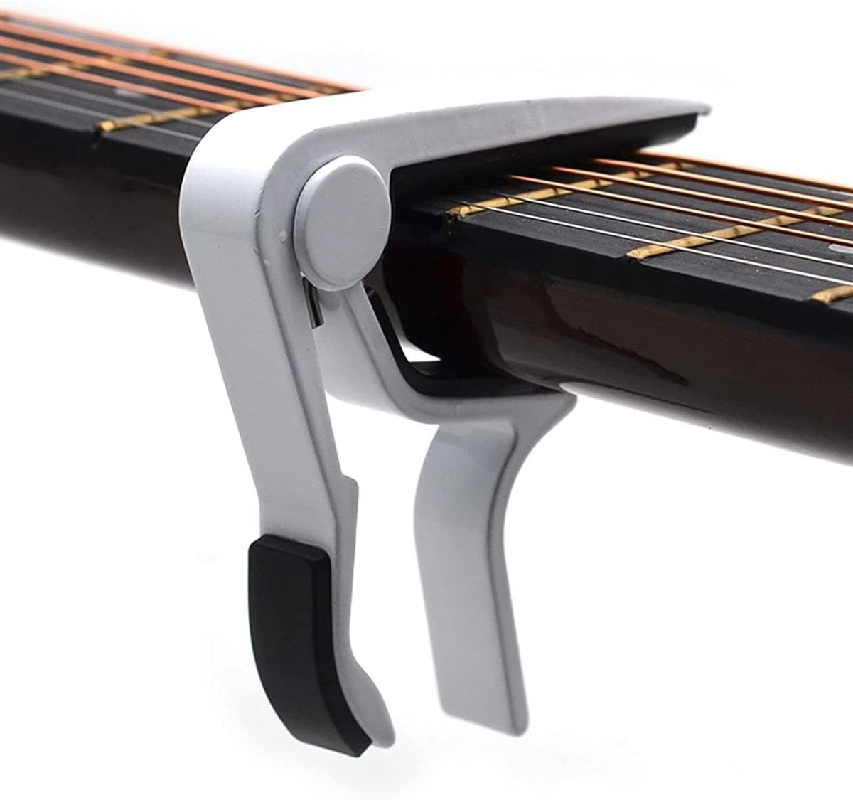 Gitaar Capo - Muziek Accessoire - Toonhoogte Wijzigen - Snelle Wissel - 14 cm Lengte - Wit