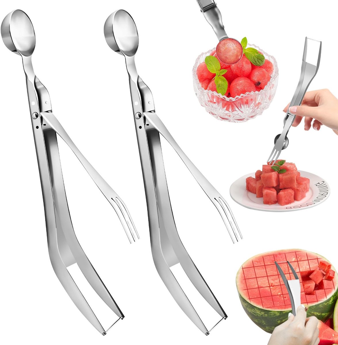 Dailygoods - 2-in-1 RVS Watermeloen Snijder en Cutter