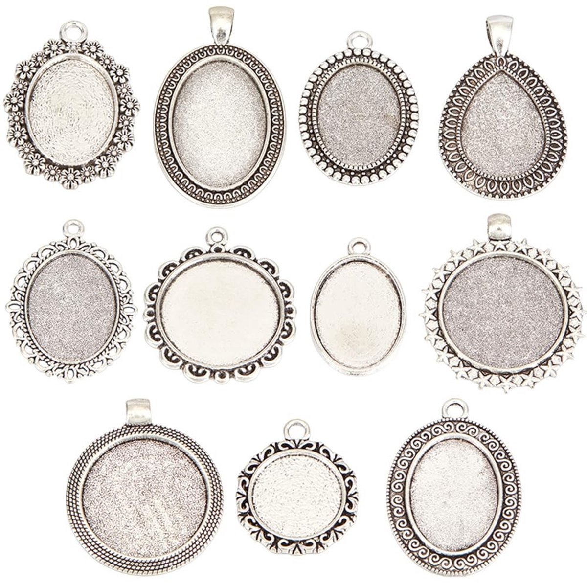Dailygoods - Set van 44 Zilveren Bezel Instellingen voor Sieraden Maken