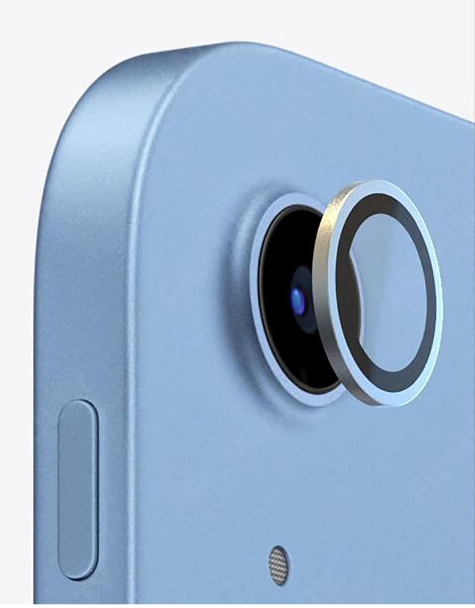 Dailygoods - 2 Stuks Cameralensbeschermer voor iPad Air - Metaal + Geharde Glas Bescherming - Blauw