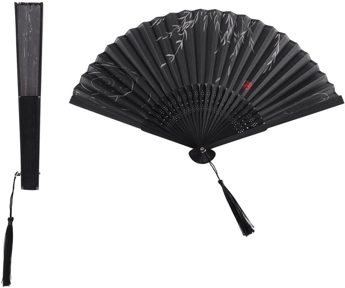 Dailygoods - Set van 2 Chinese Opvouwbare Handwaaiers met Kalligrafie