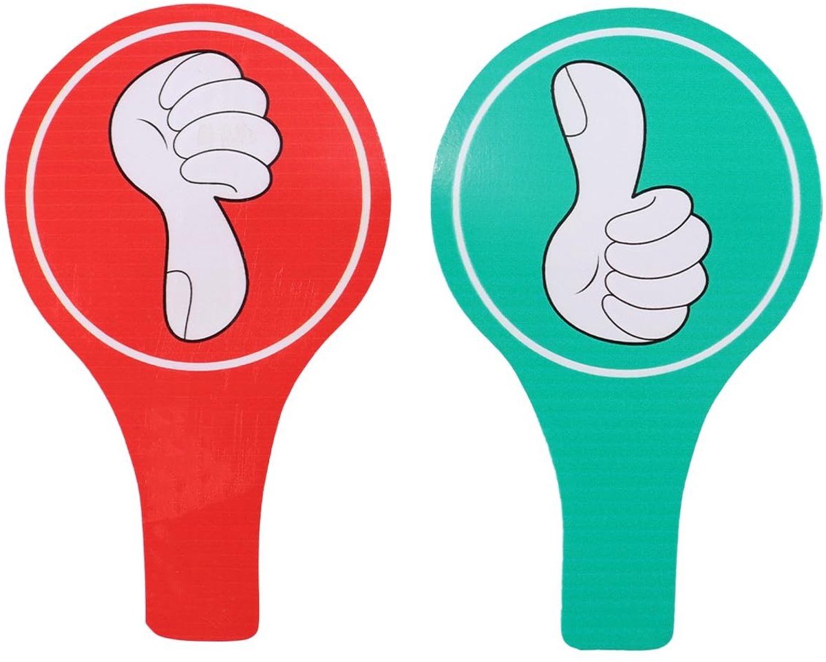 Dailygoods - Set van 4 Dubbelzijdige Handstemborden voor Juryleden en Evaluatoren